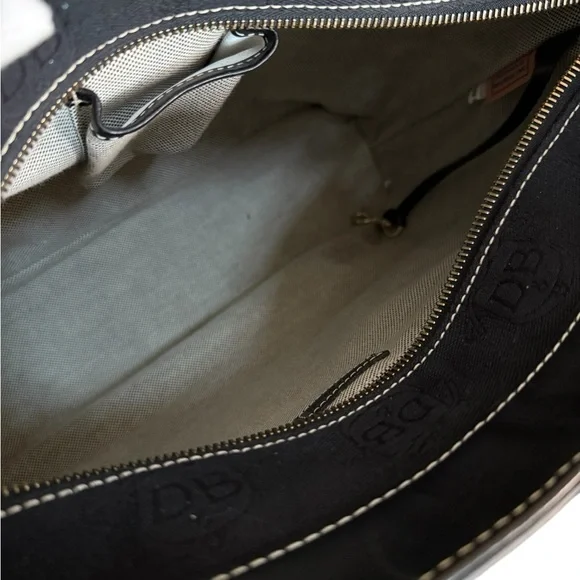 Authentic Dooney & Bourke Black Canvas Tote Bag with Leather Trim! - Picture 9 of 14
